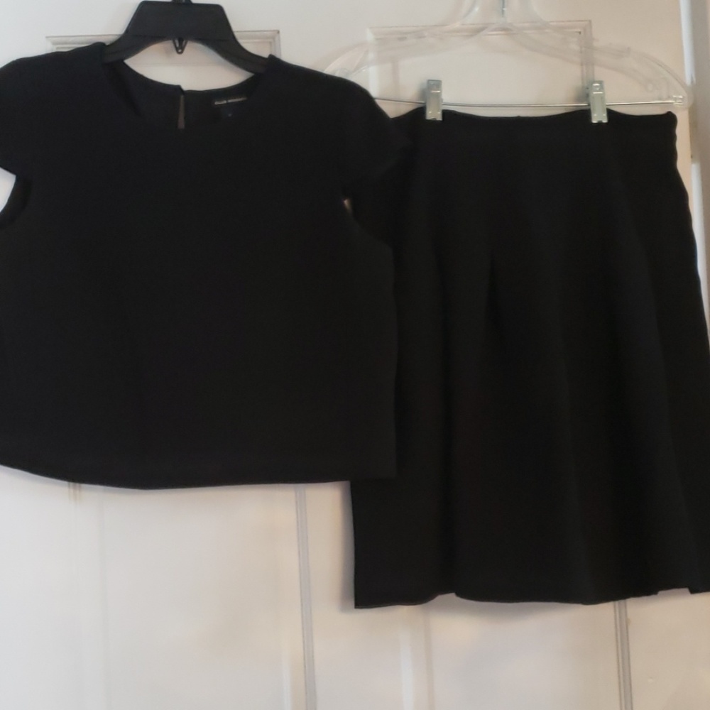 Club Monaco top and pleated skirt